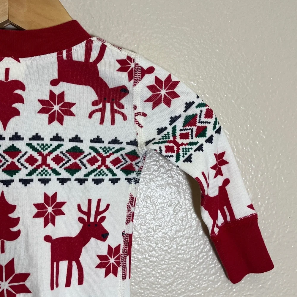 Hanna Andersson Red White Organic Cotton Holiday One Piece Pajama